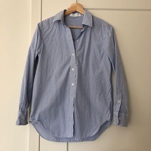everlane shirt blouse blue/white stripe